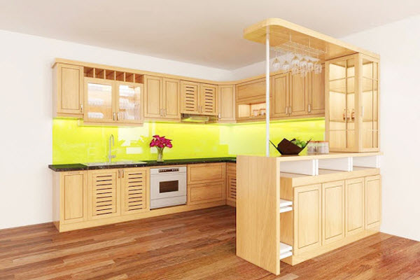Tủ bếp gỗ sồi Mỹ S23
